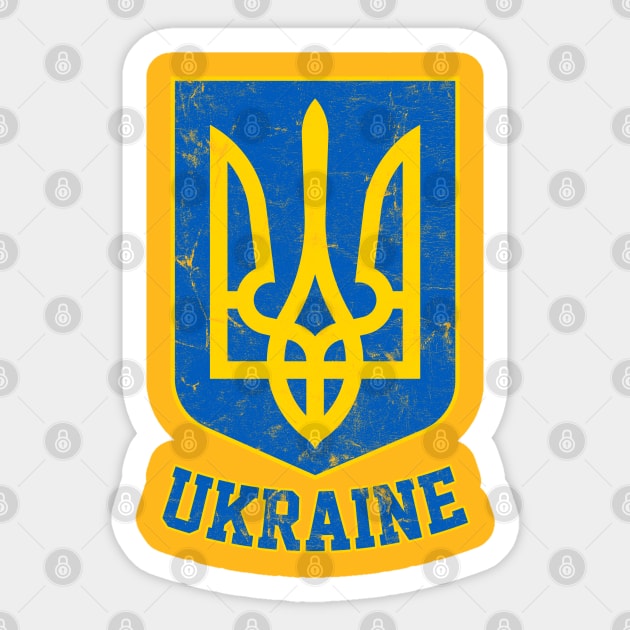 Ukraine // Vintage Faded Style Flag Design Sticker by DankFutura